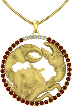 Cancer Zodiac Pendant - Swarovski Angelic All Around Set Pink (600x600), Png Download