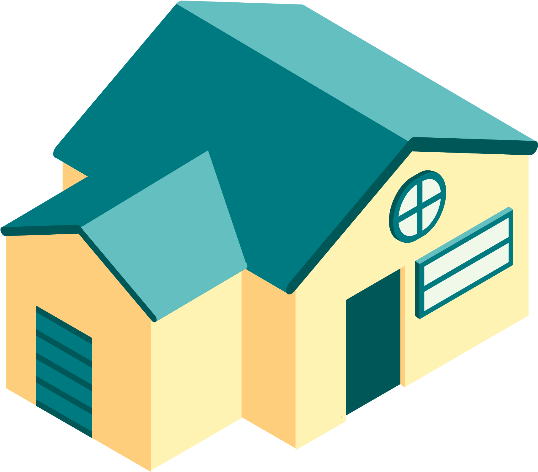 5d House Building Blue Png And Vector Image - House (2501x2501), Png Download