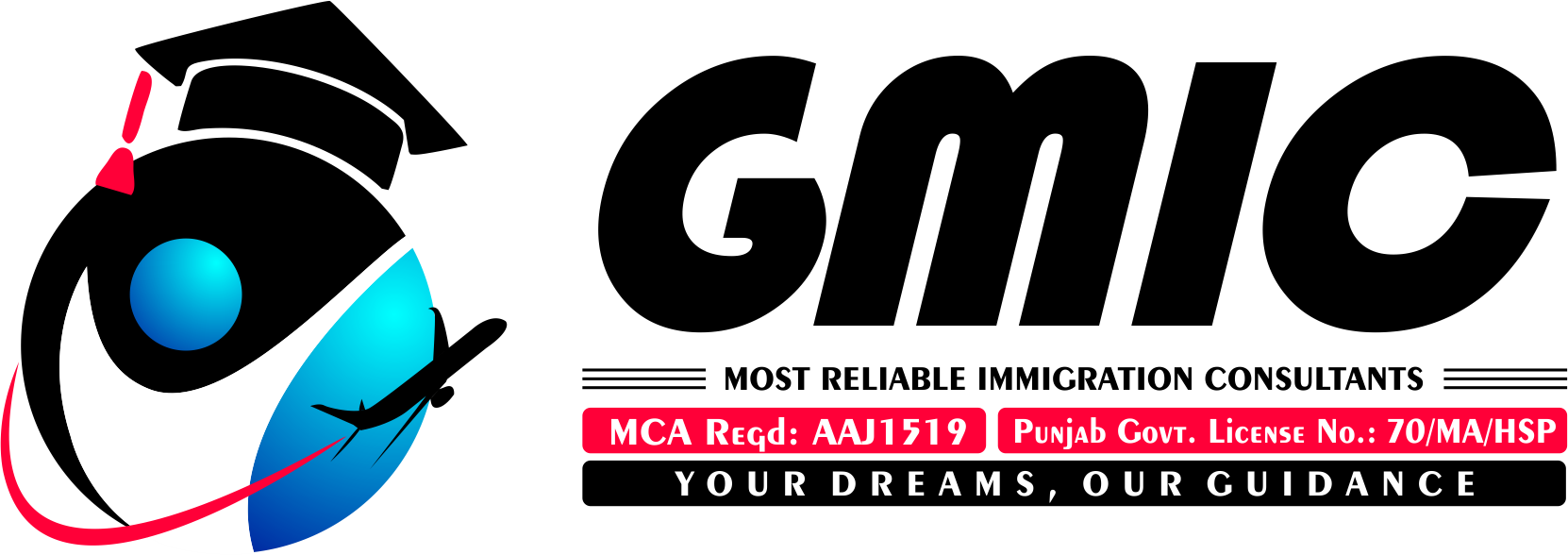 Gm Immigration Consultants Hoshiarpur - Graphic Design (1662x588), Png Download