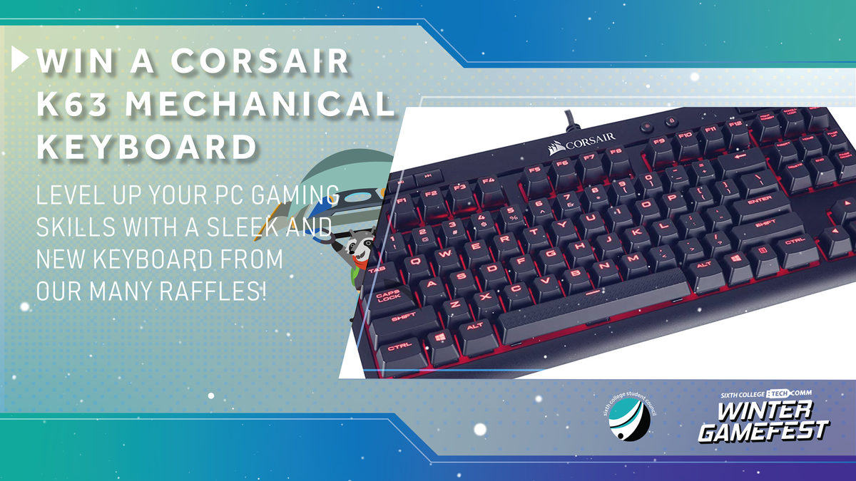 Check Out One Of Our Big Raffle Prizes That's Being - Corsair K63 Compact Mechanical Gaming Keyboard (1200x675), Png Download