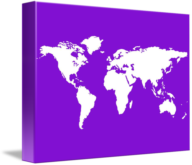 Purple Background Tumblr - World Map (650x560), Png Download