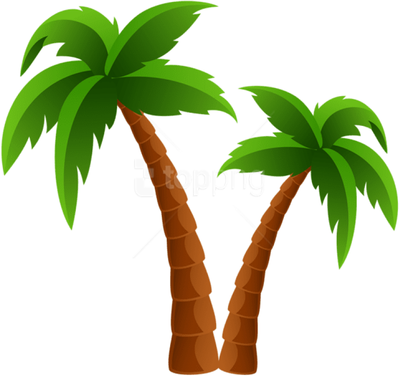 Free Png Download Two Palm Trees Png Images Background - Palm Tree Clipart Png (850x802), Png Download
