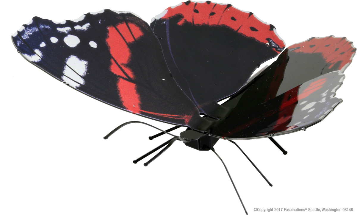 Metal Earth 3d Laser Cut Model Kit Butterfly - Schmetterling Admiral Png (1200x722), Png Download