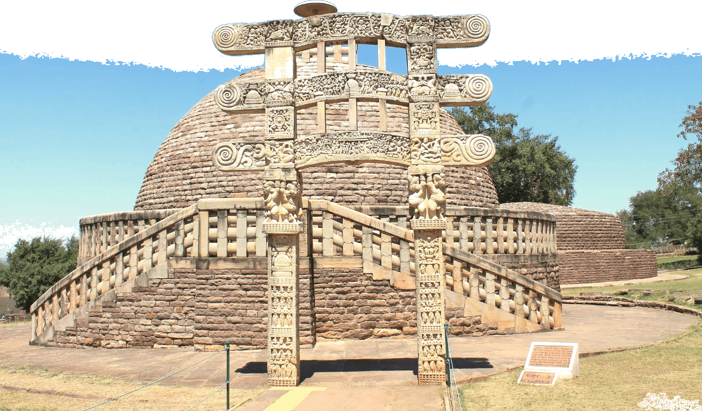 Image Buddhist Jain Architectural Developments - Main Sanchi Stupa (1380x808), Png Download