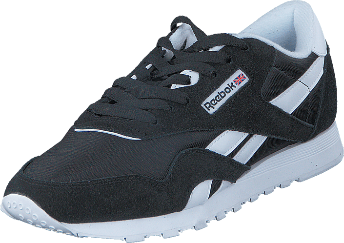 Reebok Classic Cl Nylon Black/white 58913-00 Womens - Shoe (705x498), Png Download