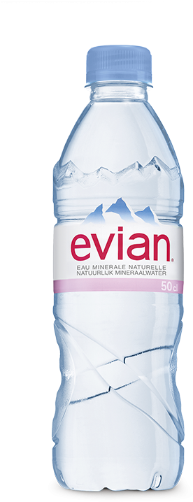 Evian® Mineral Water Is Naturally Pure And Balanced - Evian Live Young (335x1024), Png Download
