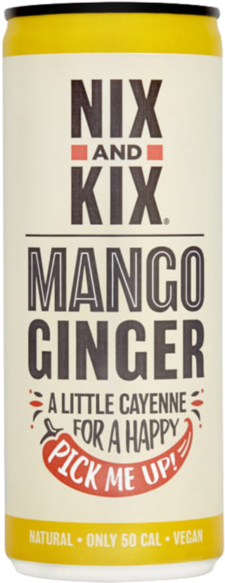 Nix & Kix Mango & Ginger Can 250ml - Caffeinated Drink (1000x1000), Png Download
