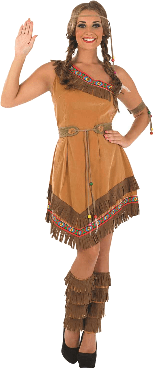Adult Womens Indian Squaw Costume - Red Indian Costume For Female (800x1268), Png Download