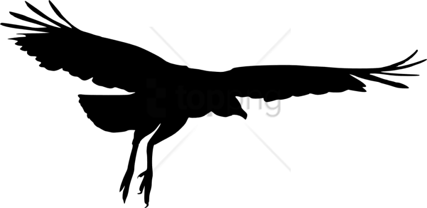 Free Png Transparent Eagle Wing Silhouette Png Image - Bird Silhouette Png (850x414), Png Download