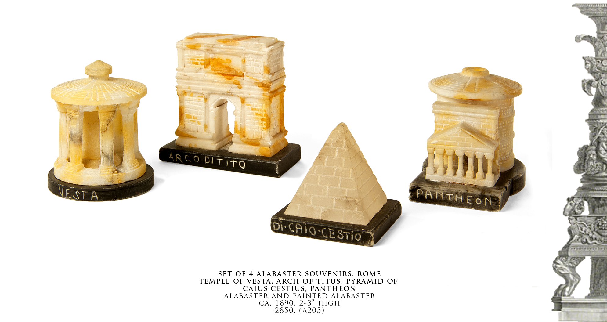 Piraneseum Grand Tour, Obelisks, Attic, Painted Furniture, - Candlestick Reconstructed From Fragments Already In (1988x1217), Png Download