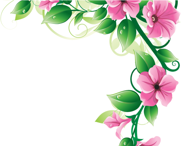 Flowers Borders Clipart Transparent - Flower Corner Border Png (640x480), Png Download