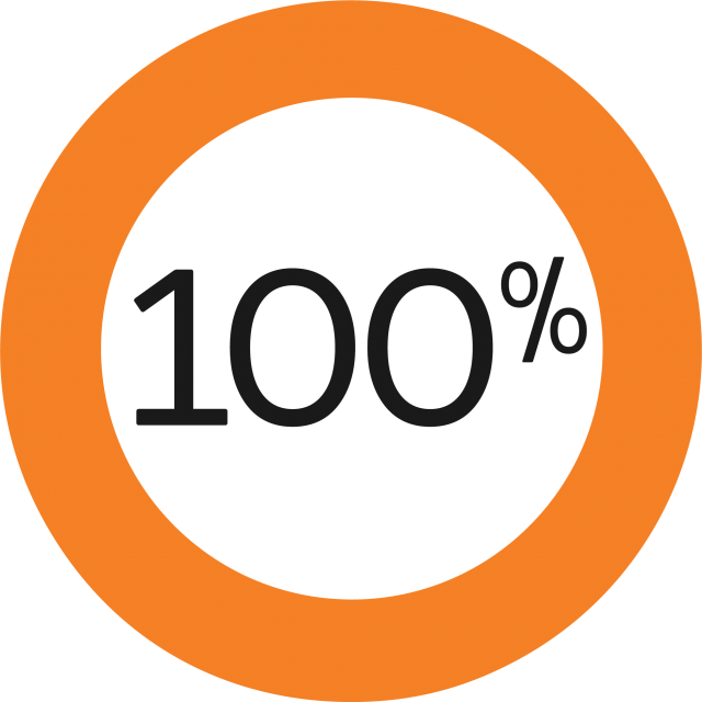 Pie Graph Showing 100% - 100 Percent (640x640), Png Download