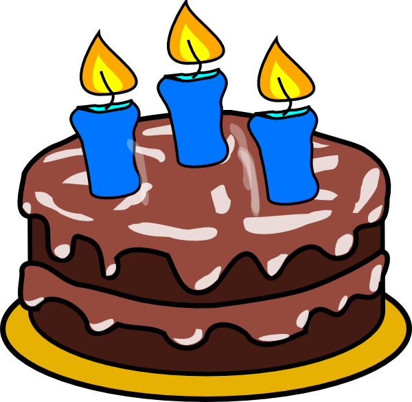 Clip Royalty Free Library Advent Wreath Clipart Free - Three Candles On A Cake (600x585), Png Download