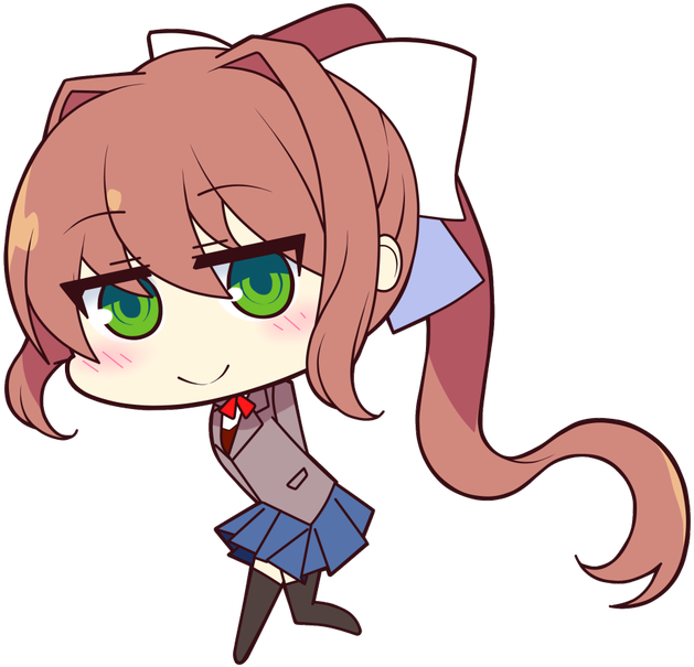 Also Moarrr Chibis For @lilmonix3 - Ddlc Monika Cat (680x680), Png Download