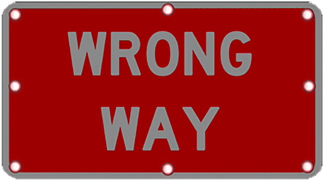 Ts40 Flashing Wrong Way Sign Night - Sign (768x768), Png Download
