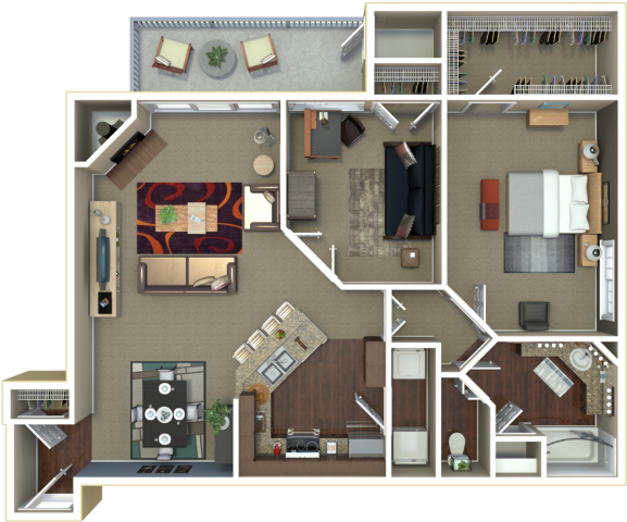 Georgetown Apartment Homes - Floor Plan (640x480), Png Download