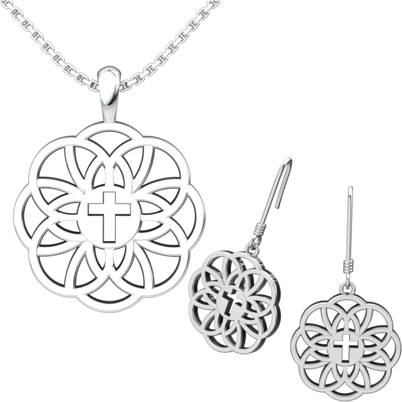 Flourish Cross Set - Locket (800x800), Png Download