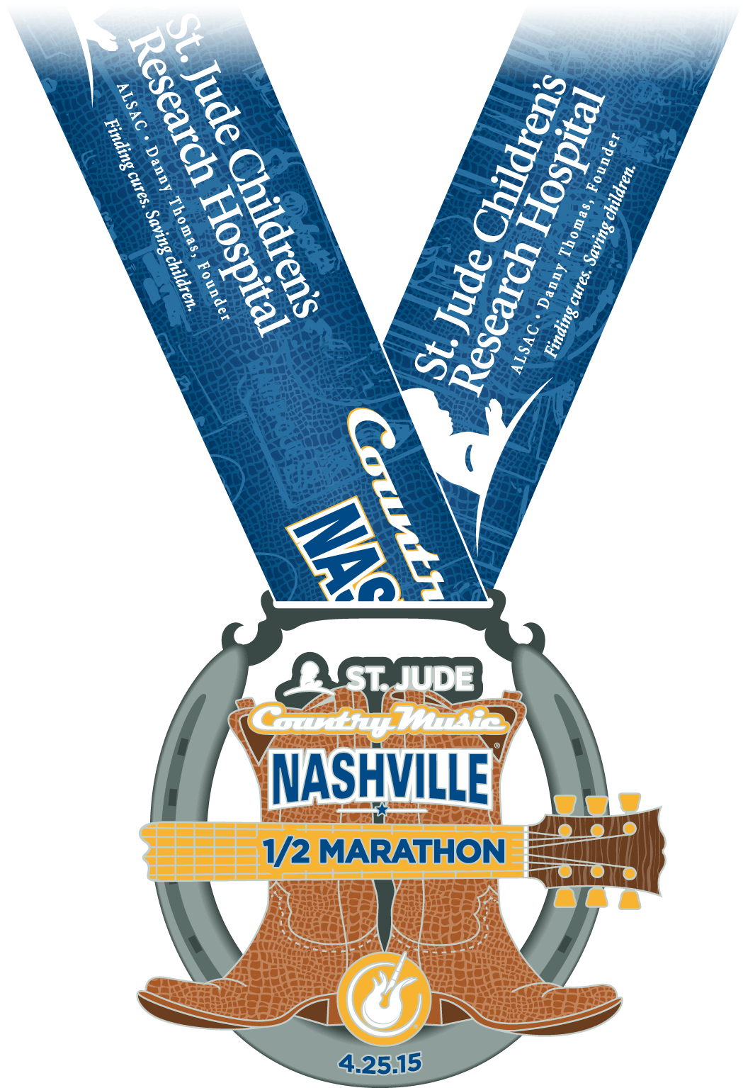 2015 Nashville Country Music Rock N Roll Half Marathon - St. Jude Children's Research Hospital (1224x1584), Png Download