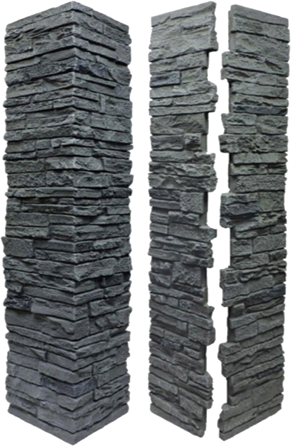 Faux Slatestone Deck Post Covers - Post Covers (790x920), Png Download