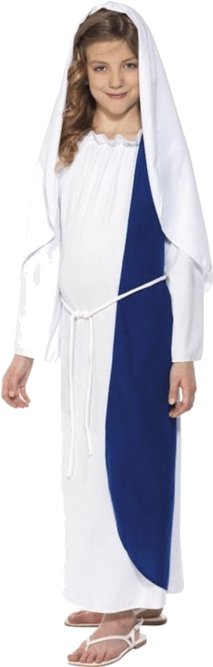 Child Nativity Virgin Mary Costume - Shepherd Costume For Girls (600x951), Png Download