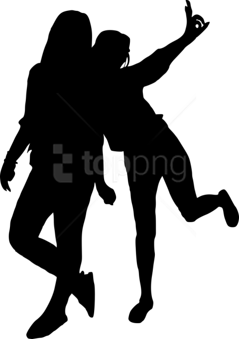 Free Png Girl Group Hoto Posing Silhouette Png - Dancing Group Girls Silhouette Transparent Background (480x682), Png Download