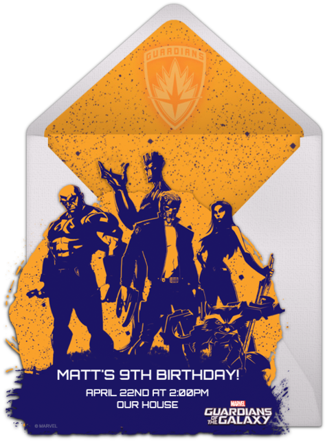 Gotg Group Silhouette Online Invitation - Guardians Of The Galaxy (650x650), Png Download