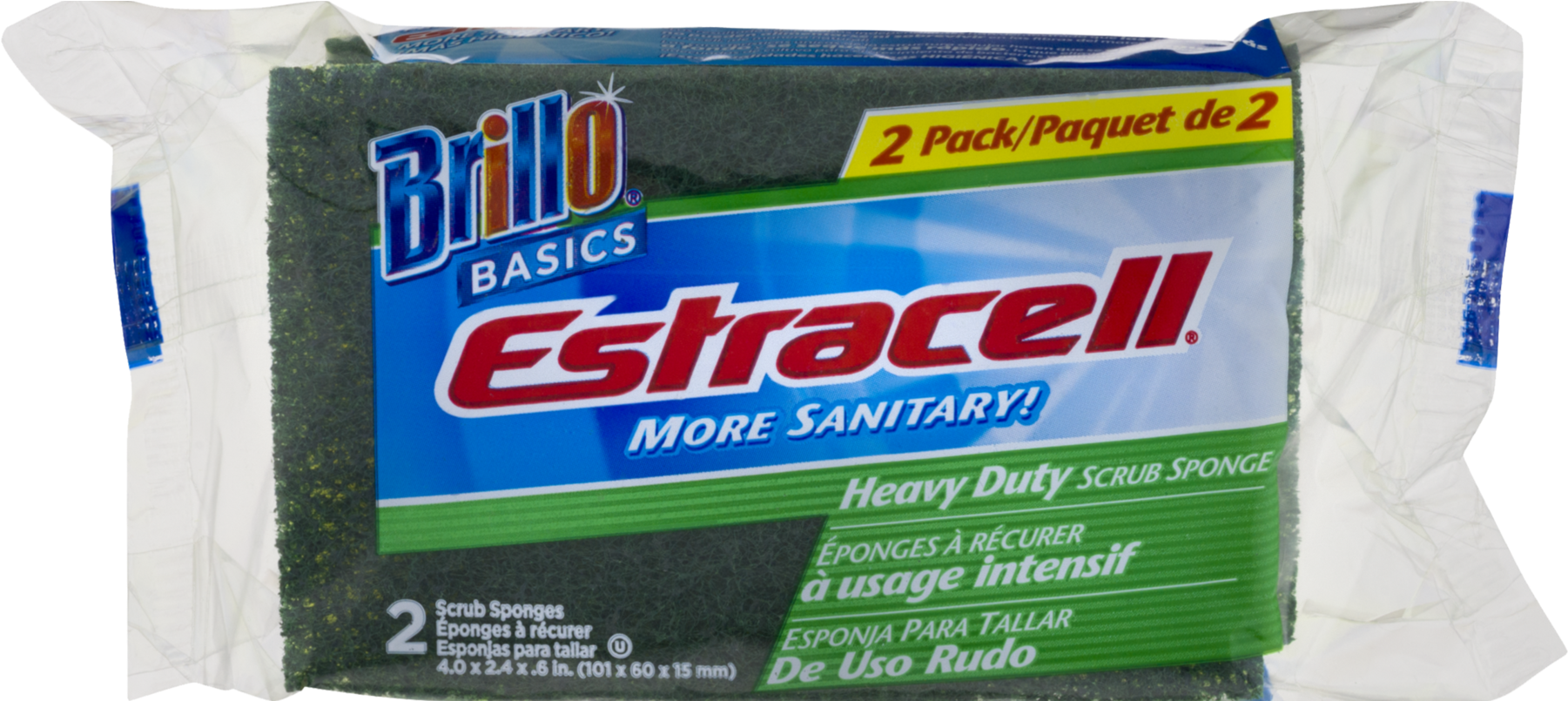 Brillo Estracell Heavy Duty Scrub Sponges, 2 Count - Laundry Supply (1800x1800), Png Download