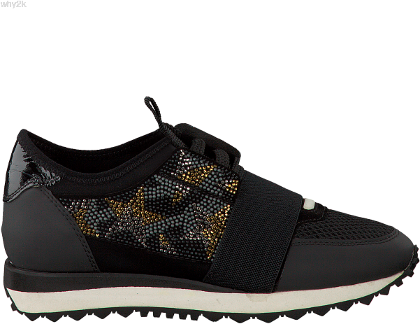 Black Lola Cruz Sneakers Deportivo Brillo Estrellas - Hiking Shoe (600x600), Png Download