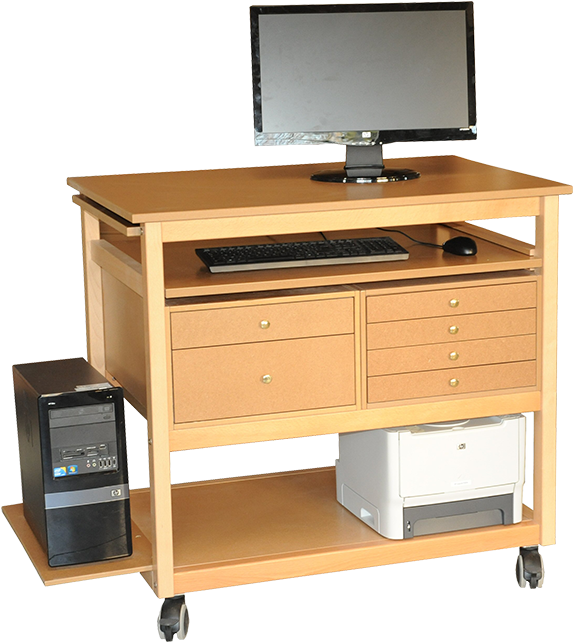 Computer Desk (600x673), Png Download