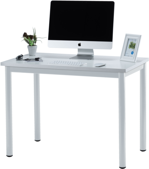 Fineboard 39" Home Office Computer Desk Writing Table, - Table (533x599), Png Download