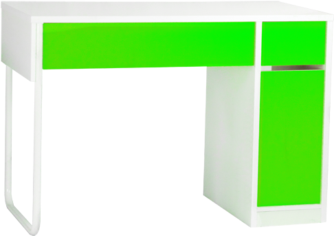 Vibrant And Stylish Computer Desk - Green Desks (595x595), Png Download
