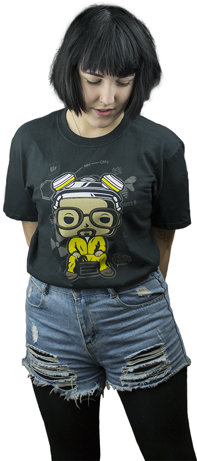 Hazmat Walter White Pop Tees Mens Black T-shirt - Girl (390x910), Png Download