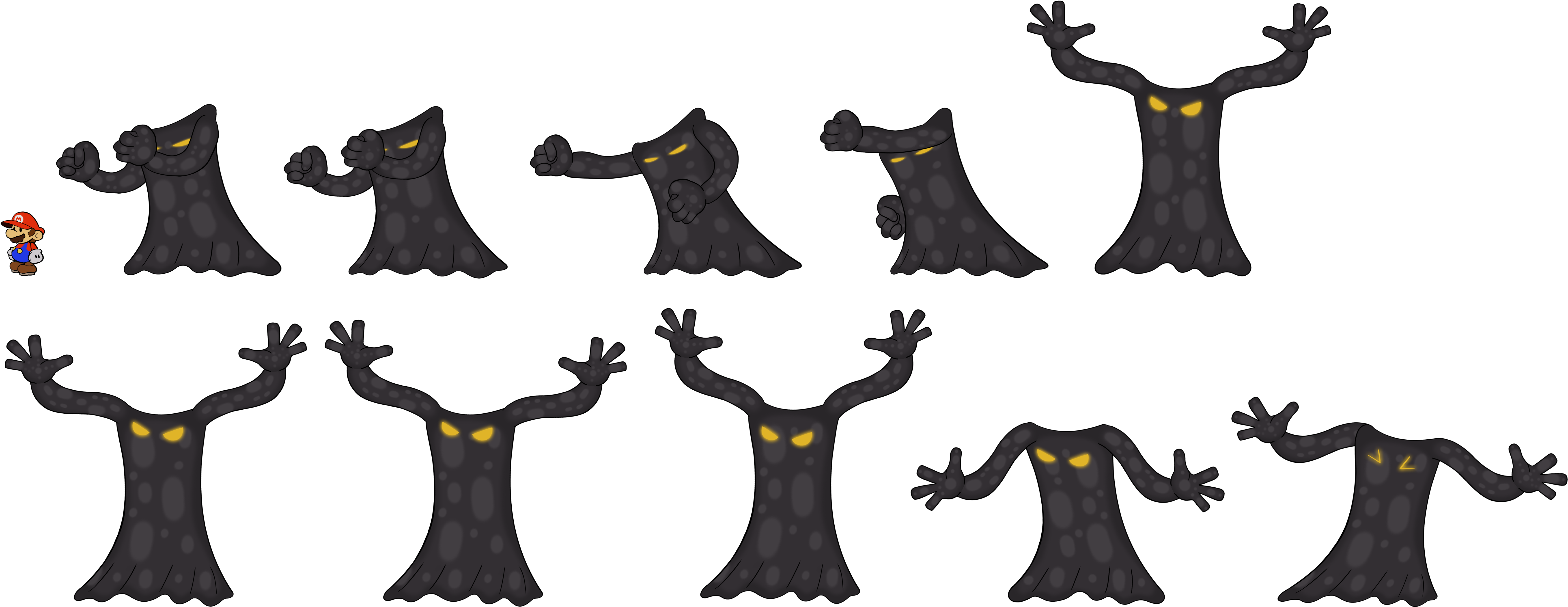 Click For Full Sized Image Black Paint Entity 2 - Black Paint Paper Mario (7110x2856), Png Download