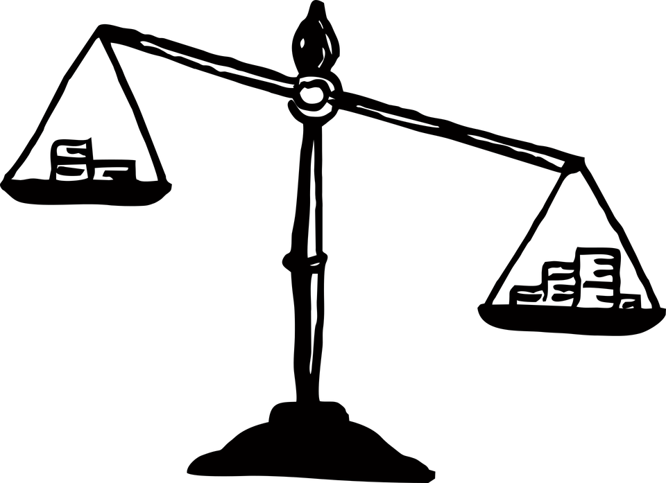 Libra Scales Justice - Money Scale Png (960x697), Png Download