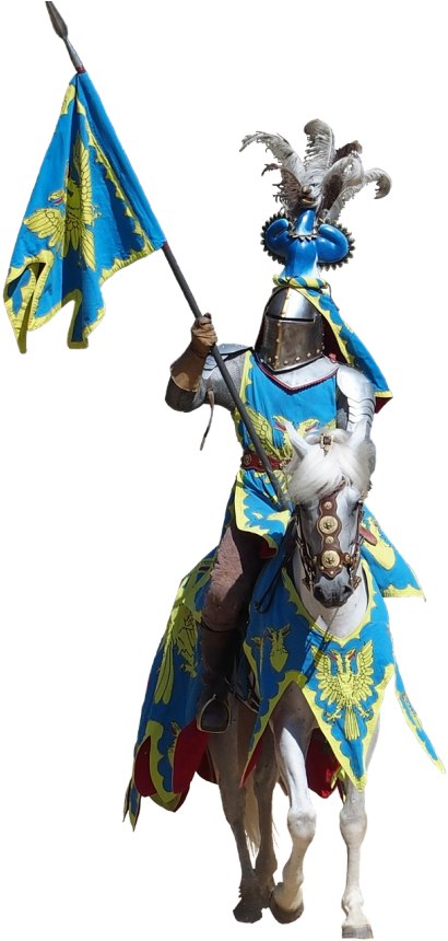 Caballeros Medievales A Caballo (500x861), Png Download