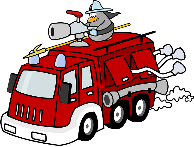 Fire Truck Clipart Animation - Fire Station Clip Art (640x614), Png Download