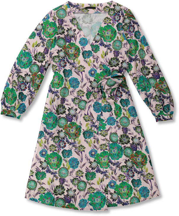 Vimma Wrapped Dress Inkeri Template Template Onesize - Pattern (800x800), Png Download