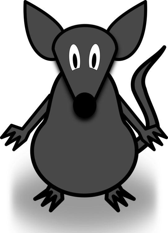 Mouse Rodent Cartoon Muroids Black Rat - Mouse Clip Art (542x750), Png Download