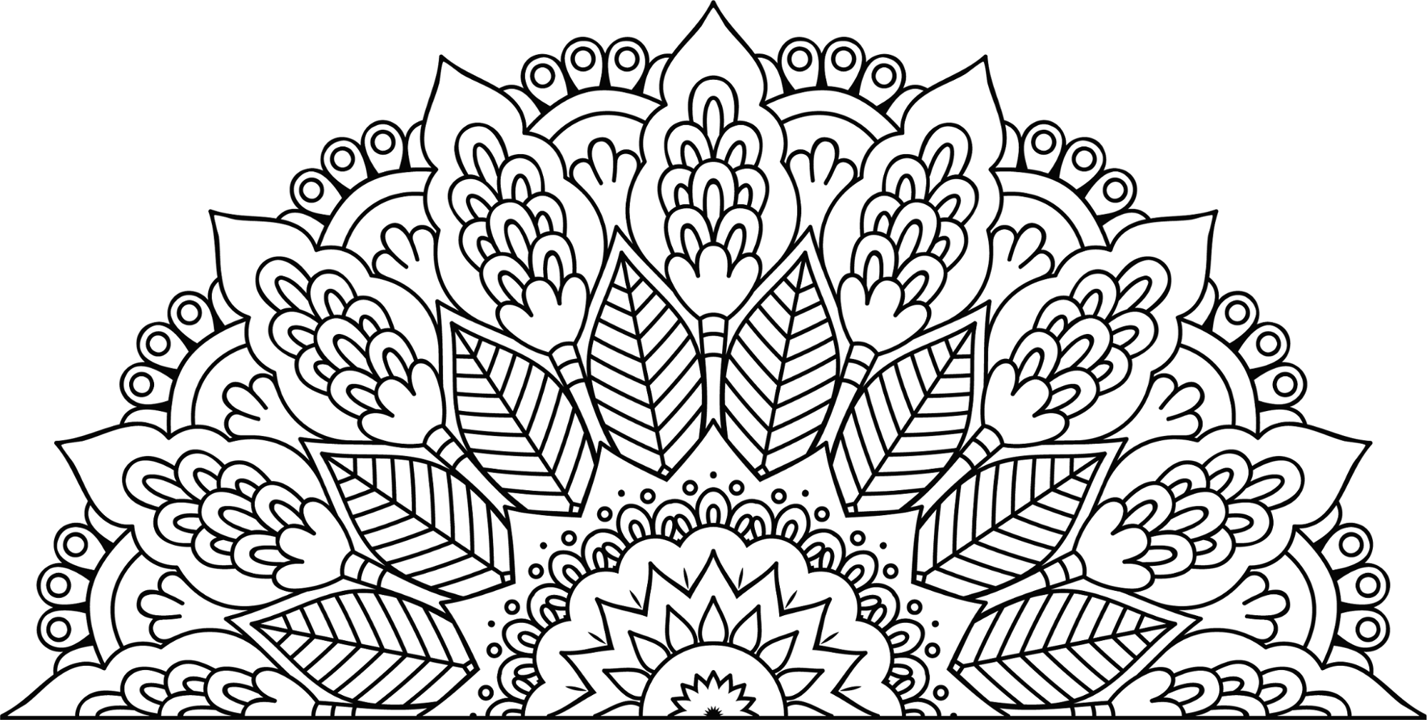 2000 X 1009 1 - Plants Mandala (2000x1009), Png Download