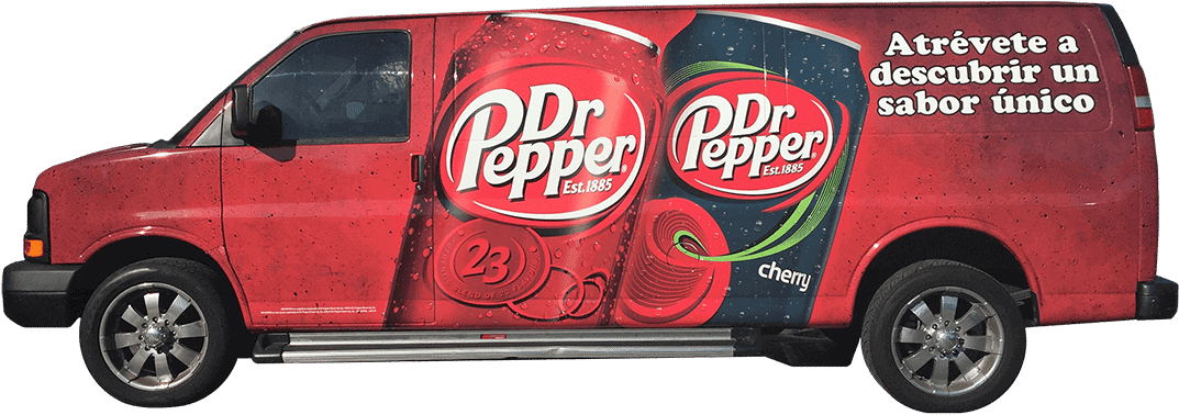 Dr Pepper Van - Caffeinated Drink (1082x389), Png Download
