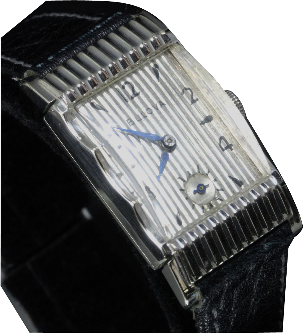 1950 Bulova "academy Award" White Gold Filled Men's - Analog Watch (1077x1077), Png Download