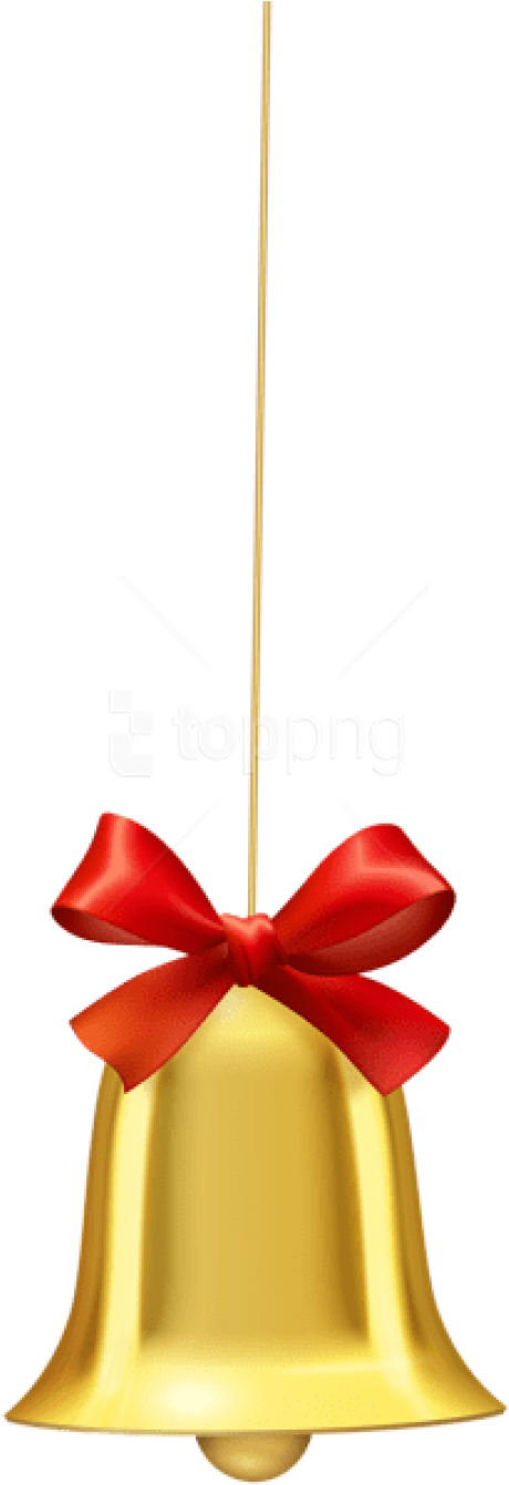 Free Png Hanging Christmas Bell With Red Bow Png Images - Satin (480x1346), Png Download