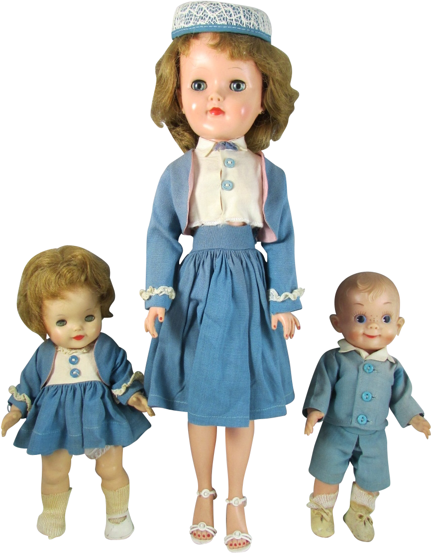 Most Happy Family Effanbee Dolls Mom Sister Brother - Doll (1110x1110), Png Download