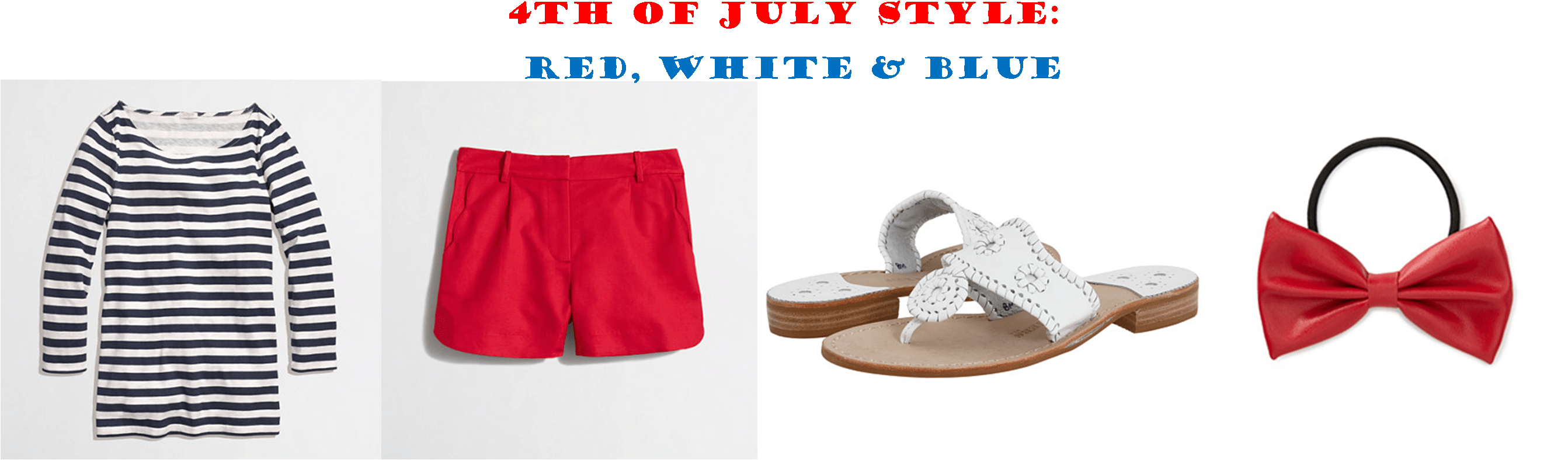 Fourth Of July Red White And Blue Outfit - Flip-flops (2684x805), Png Download
