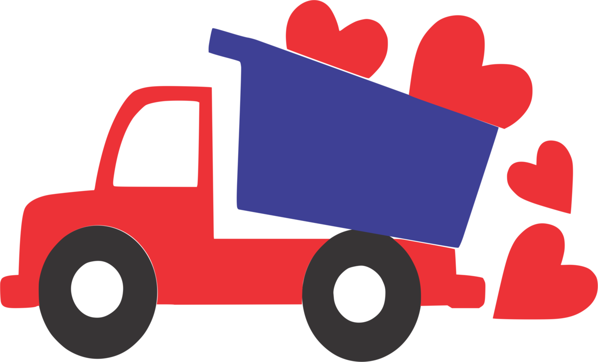 Valentine Dump Truck (1200x726), Png Download