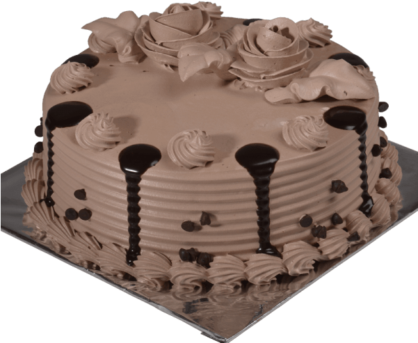 Chocolate Chip Cake - Chocolate Cake With Choco Chips (600x570), Png Download