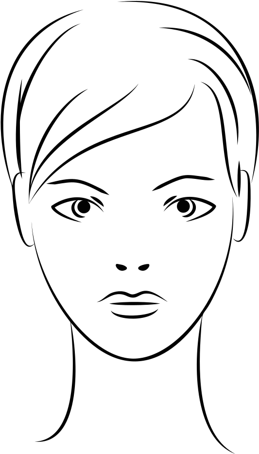 Female Face Line Art - Female Face Clip Art (619x1000), Png Download