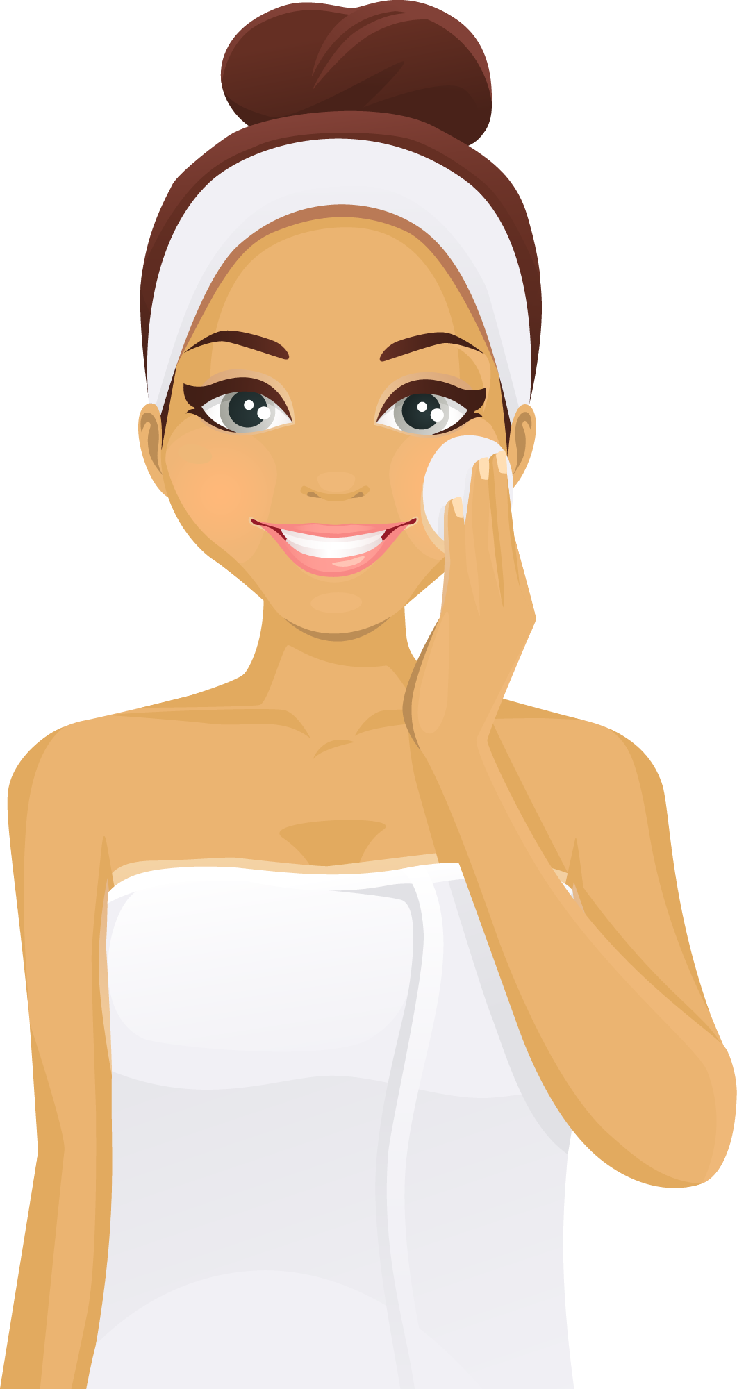 Face Cloth - Face Clean Woman Png (1061x2000), Png Download