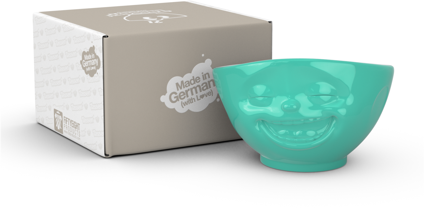 Mint Green Laughing Face Bowl - Box (1400x1400), Png Download