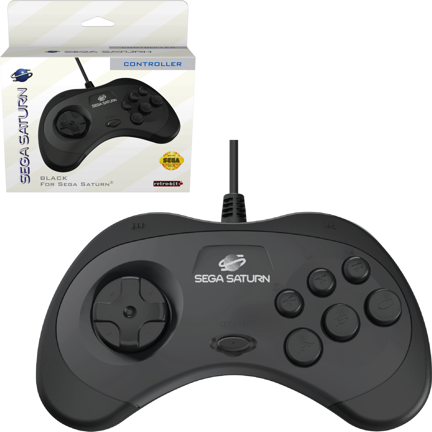 Sega Saturn 8-button Arcade Pad - Game Controller (2000x2000), Png Download